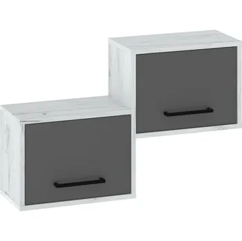 Obývací stěna Police PRUDHOE 2D, craft bílý/grafit, 5 let záruka + vyzvednutí ZDARMA