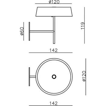 Venkovní osvětlení Deko-Light LED nástěnné světlo Miram s baterií stmívací žlutá - Ø nástěnného držáku 6 cm žlutý LED 2,2 W celkem - Doprava zdarma