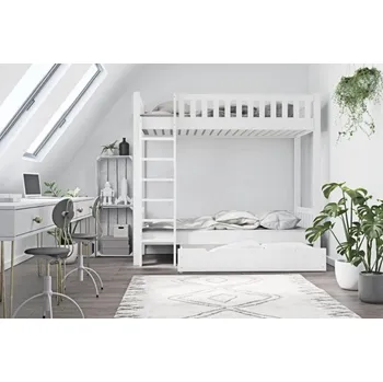 Postel Patrová postel Karol bílá + šuplík + rošty ZDARMA