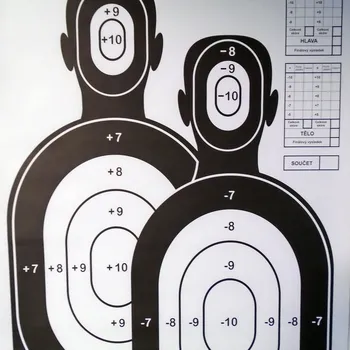 Terč na sportovní střelbu Pistolový terč silueta 2 postavy - RUKOJMÍ