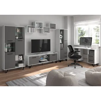 Dětský pokoj Studentský pokoj PRUDHOE 2, craft bílý/grafit, 5 let záruka + vyzvednutí ZDARMA