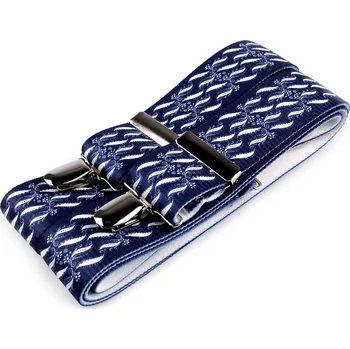 Kšandy Šle pánské FOLKLOR MODROTISK, délka 120cm, šíře 3,5cm, tvar Y, ornamentový vzor, 650385/03