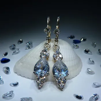 Náušnice Athéna - náušnice s čirými zirkony, Materiál: Bílé zlato, ryzost 585/1000