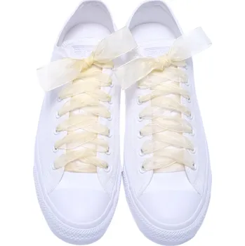 Tkaničky do bot Mašličkové tkaničky z organzy - krémově bílá Délka: 100