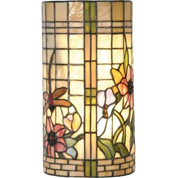 Lampička Clayre&Eef Květované nástěnné světlo Hannah v Tiffany stylu multicolour 2 x 40 W - Doprava zdarma