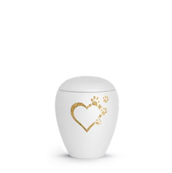 Smuteční dekorace Zvířecí urna Verona Heart - Bílá 0,5
