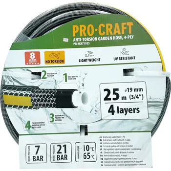 Zahrada Černo-žlutá zahradní hadice Procraft PR-4KAT1925