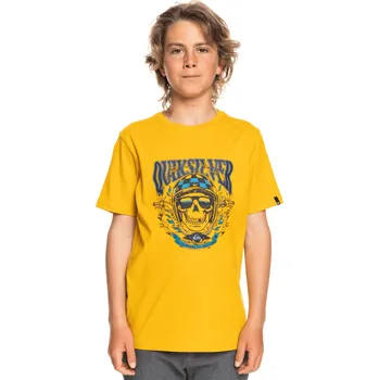 Chlapecké oblečení quiksilver Dětské triko youth biker skull tee nugget gold - yma0