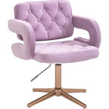 LuxuryForm DESIGN Kosmetická židle ADRIA VELUR na zlatém kříži - levandule