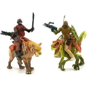 Figurka Wiky Jurassic Clash Dinosaurus set dvou predátorů s bojovníky