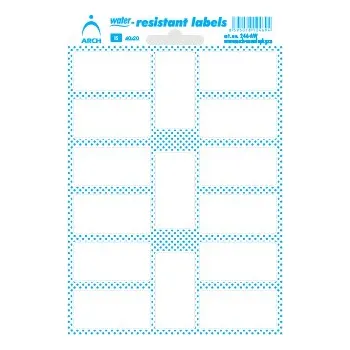 Samolepící etiketa Etikety voděodolné 40 x 20 mm, bílé, 15 ks