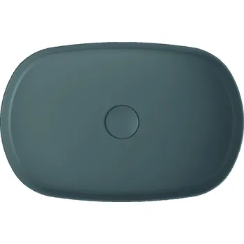 Umyvadlo SAPHO INFINITY OVAL keramické umyvadlo na desku, 55x36 cm, zelená petrol 10NF65055-2P
