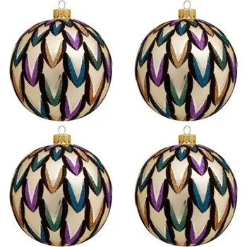 Set krémových ozdob s barevným dekorem