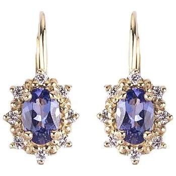 Šperk diamant - zlaté náušnice - ovál (U3-2001-4TD)