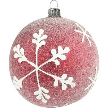 Vánoční dekorace Vánoční koule červená vločka