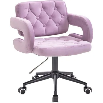 LuxuryForm DESIGN Kosmetická židle ADRIA VELUR na černé podstavě s kolečky - levandule