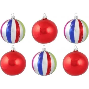 Set barevných a červených baněk