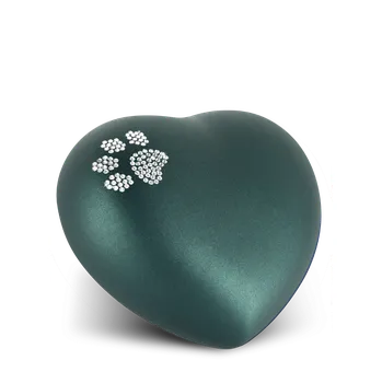 Smuteční dekorace Zvířecí urna Herz Paw - Smaragdová 1,5l