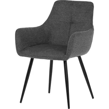 Jídelní židle Židle jídelní, šedá látka,černé kovové nohy