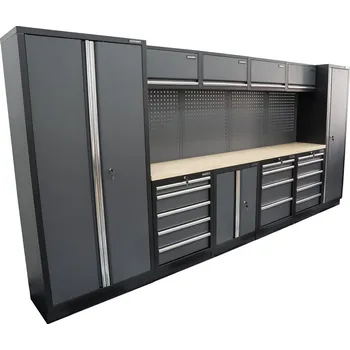 Matabro AKČNÍ SET Sestava 10 ks dílenského nábytku SET-CA01041 s dřevěnou pracovní deskou MB-TGW53