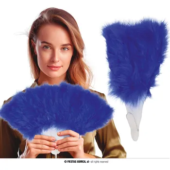 Karnevalový doplněk GuircaVějíř péřový - modrý