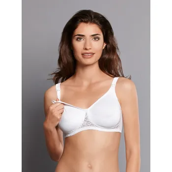 Těhotenská móda Anita Kojící podprsenka bez kostic Basic bílá s krajkou Velikost: 85/F