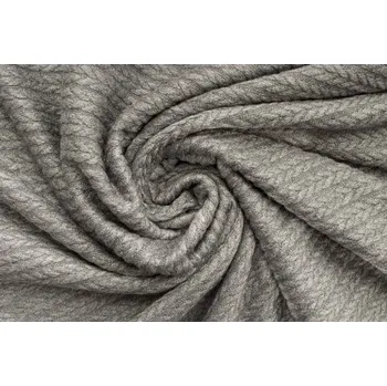 Metrový textil - úplet Vlna/akryl COPÁNKY ŠEDÉ - látka s vlnou - Šedá, 150 cm