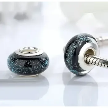 Korálek Korálek černý půlnoční obloha skleněný TOPBEADS