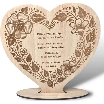 JarisWood Poděkování rodičům srdce