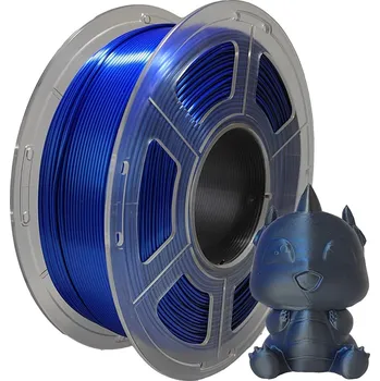 Filament Vzorek FIBER3D Filamenty PLA SILK Dual color 10 m - dvou barevný filament, Barva Black-Blue