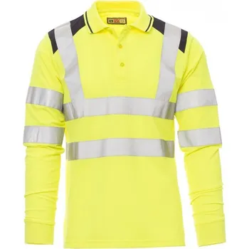 Pánská mikina Pracovní reflexní polokošile s dlouhým rukávem GUARD+WINTER, Payper Barva: ŽLUTÁ FLUO/NÁMOŘNICK, Velikost: 4XL