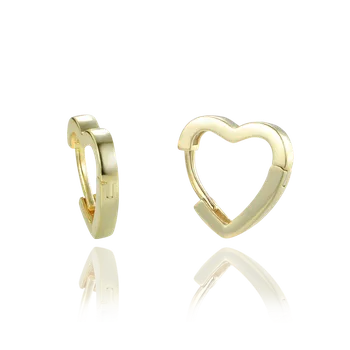 Náušnice 0234 MINET Elegantní pozlacené stříbrné náušnice srdce