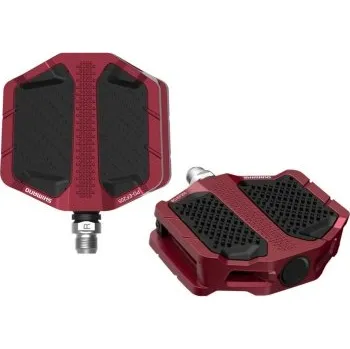 Pedál na kolo platformové pedály SHIIMANO PD-EF205 MTB Flat - Červená