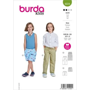 Střih Burda 9224 na chlapecké kalhoty a šortky 98-128 -