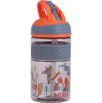 teploměr do vody pro miminko NUBY Láhev sportovní 2v1 s tvrdým sklápěcím brčkem, 360 ml, oranžová, 3+