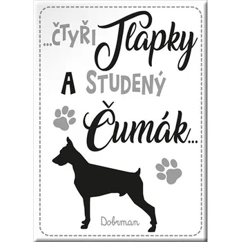 Dekorativní magnet Nekupto Magnet se psem - Dobrman