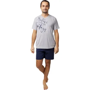 Pánské pyžamo Calvi Pánské pyžamo letní Calvi 20-129 vel. L šedé