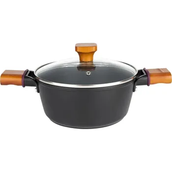 Hrnec Florina Hrnec s poklicí černá/světlé dřevo 3,9 l 3,9 l