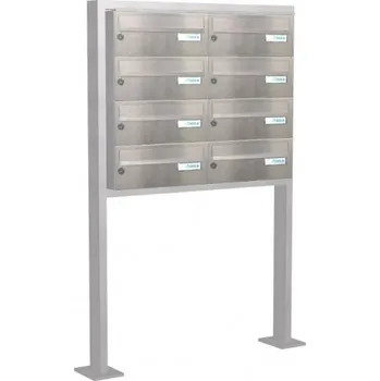 Poštovní schránka Sestava schránek B-015 volně stojící v rámu Nerez / šedá