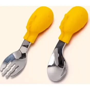 Příbor Příbor pro nejmenší (ERGO) - ŽIRAFKA - ŽLUTÝ (Značka: HIBOBI)