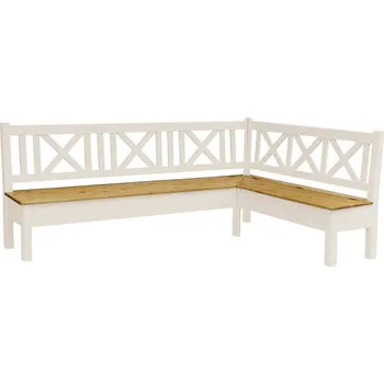 Jídelní stůl Rohová lavice PROVENCE L25P pravá krémová Barevné provedení: Krémová, Provedení: Borovice - Borovice (horní deska)