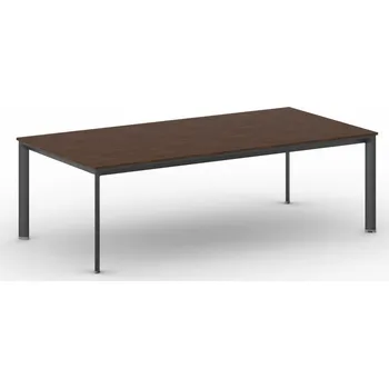 Psací stůl Jednací kancelářský stůl PRIMO INVITATION, 240x120 cm, černá podnož, ořech
