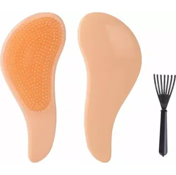 kartáč na vlasy Set (kartáč na vlasy + čistič kartáčů) - MERUŇKOVÝ (Značka: KOMMEN)