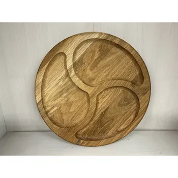 Dřevotéka Dubový servírovací tác - 3 části 30x30 cm Dubový servírovací tác - 3 části 30x30 cm