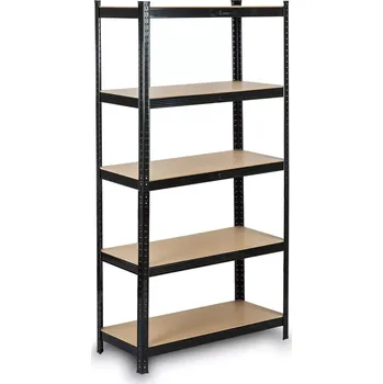 Dílenský regál Humberg Kovový úložný regál, 180x90x40 cm, černý