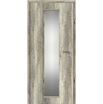 Interiérové dveře Interiérové dveře Doornite Linea - fólie dub grand, sklo screen, levé "80", zámek pro BB, voština