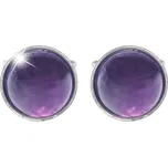 JSB bijoux s.r.o. Stříbrné náušnice puzety s pravým kamenem Ametyst (Stříbro 925/1000)