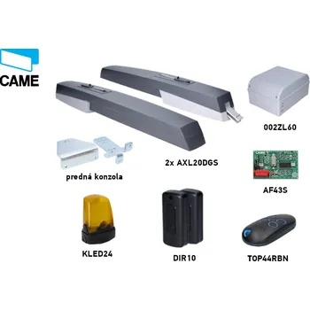 Pohon brány Sada CAME Axo AXL20DGS pro dvoukřídlou bránu - jedno křídlo 2,2m/200kg s příslušenstvím, 801MP-0020