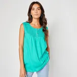 Blancheporte Tunikový top s macramé zelená 34/40