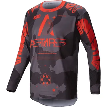 Moto dres Dres RACER HOLLOW, ALPINESTARS (šedá camo/oranžová fluo) 2025 (Velikost: M)